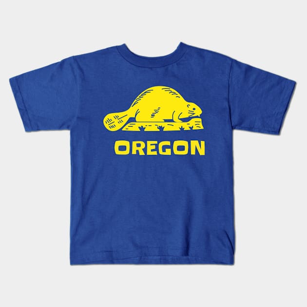 Cute Oregon Beaver Gift for State of Oregon Resident Kids T-Shirt by twizzler3b